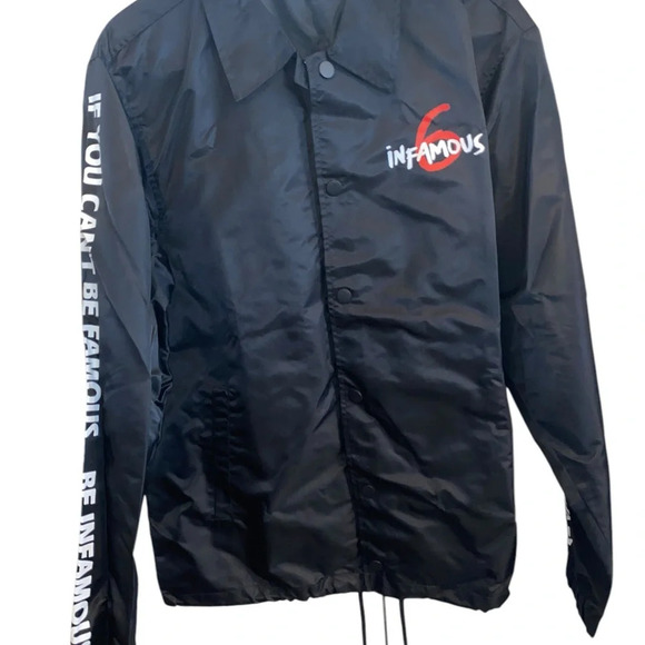 New Poplife  Popaganda Pro am infamous 6 black windbreaker Vintage 80s 90s style - Picture 2 of 8
